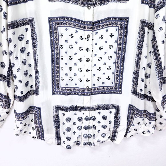 Free People Voile Little Secrets Shirt Womens Medium Button Front Long Sleeve - Picture 4 of 11